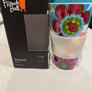French Bull Colorful Floral Travel Mug